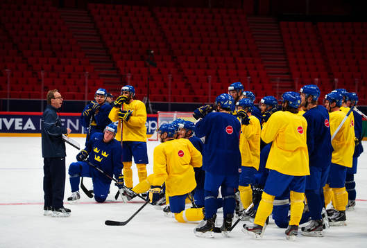 Förbundskapten Pär Mårts ger instruktioner