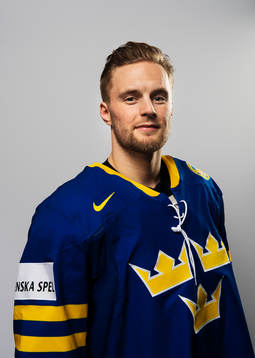 Inför VM i ishockey så poserar Fredrik Pettersson,