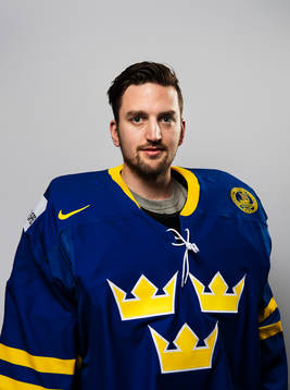 Inför VM i ishockey så poserar Jhonas Enroth, Sverige,