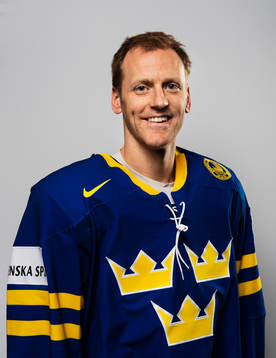 Inför VM i ishockey så poserar Henrik Tallinder, Sverige,