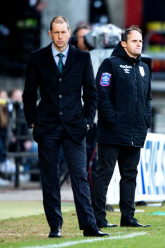 Gregg Berhalter, tränare Hammarby och Azrudin Valentic,