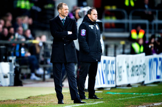 Gregg Berhalter, tränare Hammarby och Azrudin Valentic,