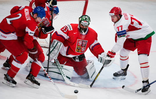Tjeckiens Zbynek Michalek, Petr Vrana och Alexander Salak