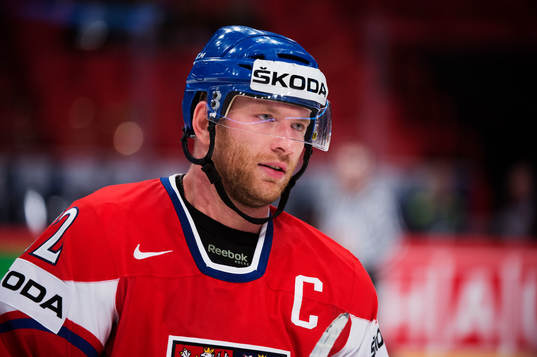 Tjeckiens Jiri Novotny i matchen mellan Tjeckien och