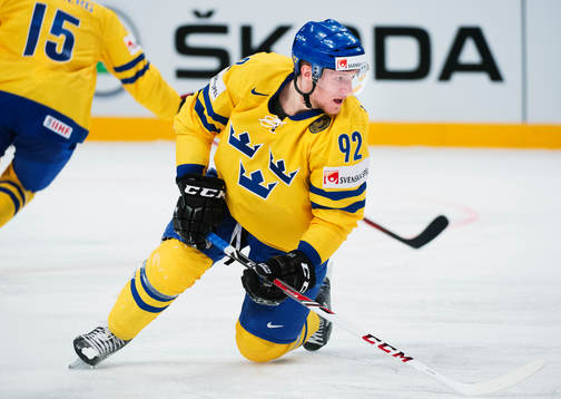 Gabriel Landeskog i matchen mellan Sverige och Schweiz