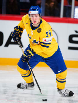 Erik Gustafsson i matchen mellan Sverige och Schweiz