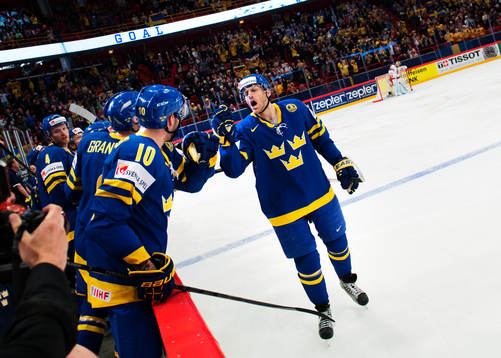 Sveriges Henrik Tallinder jublar
