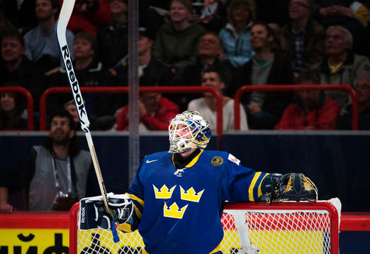 Sveriges målvakt Jhonas Enroth i matchen mellan Tjeckien