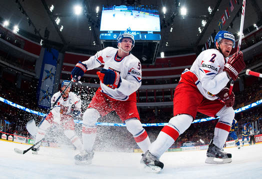 Tjeckiens Jiri Novotny, Ladislav Smid och Zbynek Michalek i