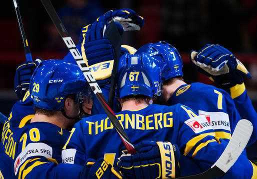 Sveriges Erik Gustafsson, Martin Thörnberg och Henrik