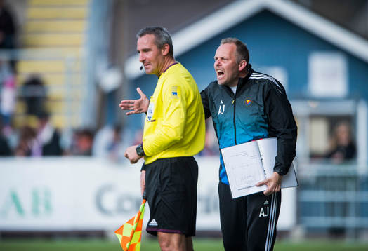 Anders Johansson, tränare Djurgården skriker ut sina