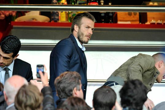 David BECKHAM EN TRIBUNE - 05.05.2013 - PSG / Valenciennes