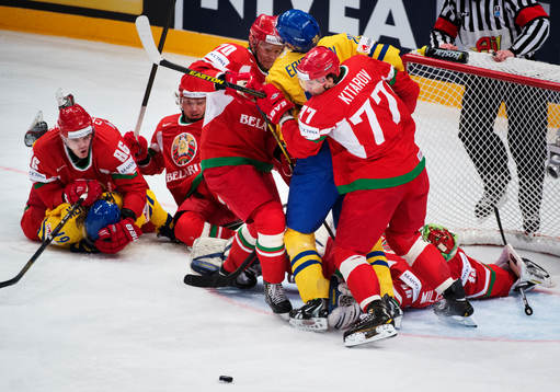 Vitrysslands Pavel Chernaok, Andrei Stas, Ilya Kaznadei och