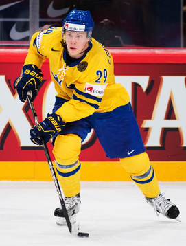 Erik Gustafsson i matchen mellan Sverige och Vitryssland
