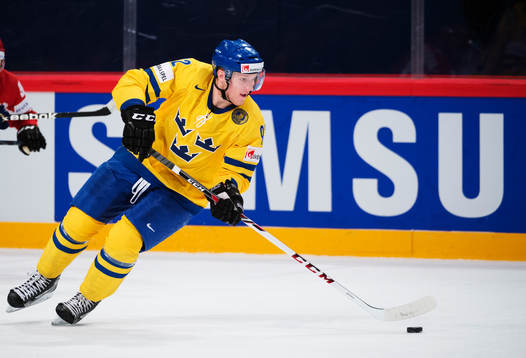 Gabriel Landeskog i matchen mellan Sverige och Vitryssland