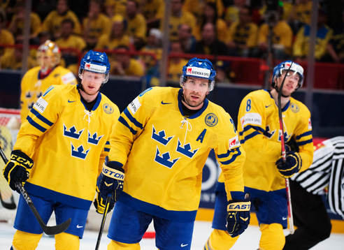 Sveriges Simon Hjalmarsson, Joel Lundqvist och Petter