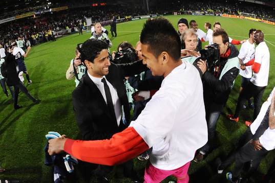 PSG CHAMPION / JOIE de Nasser AL KHELAIFI  / Alphonse