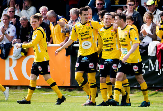 Haris Radetinac, Kristian Haynes, Mjällby, jublar