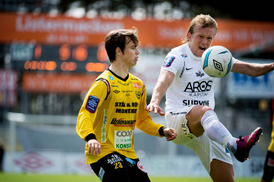Andreas Blomqvist, Mjällby i kamp mot Haris Skenderovic,
