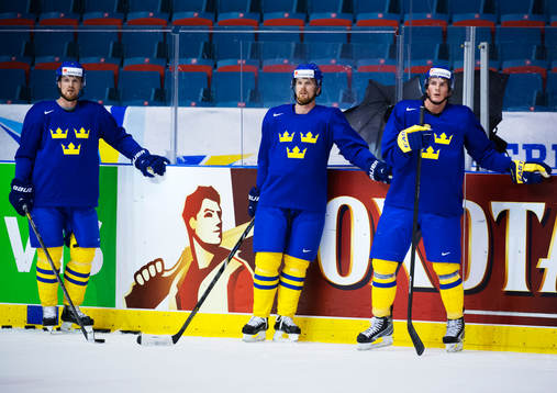 Henrik Sedin, Daniel Sedin och Loui Eriksson på Sveriges