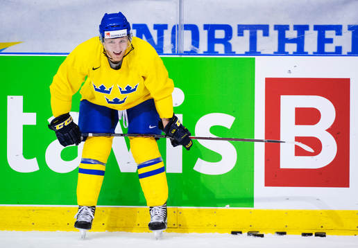 Gabriel Landeskog på Sveriges träning