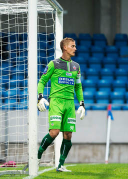 Pär Hansson, målvakt, Helsingborg vaktar sitt mål