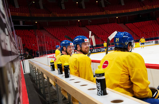 Henrik Sedin, Daniel Sedin och Loui Eriksson på Sveriges