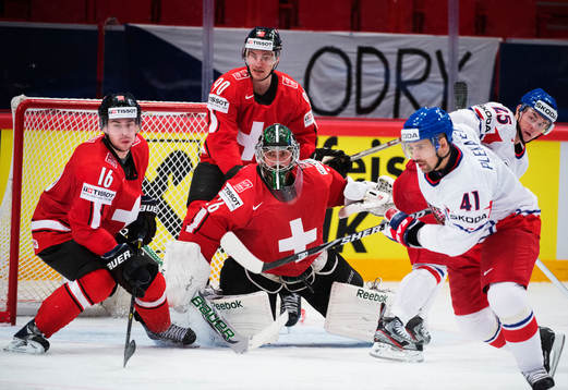 Schweiz Raphael Diaz, Roman Josi och Martin Gerber