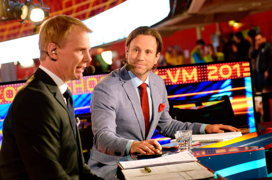 TV4 kommentatorerna Niklas Wikegård och Peter Jihde i