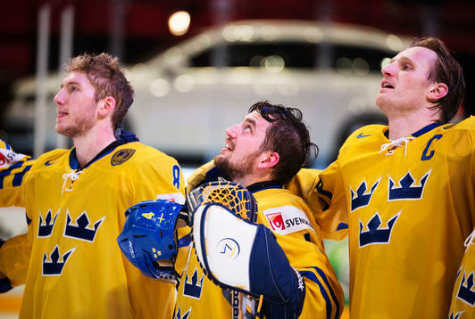 Sveriges Petter Granberg, Jhonas Enroth och Staffan Kronwall