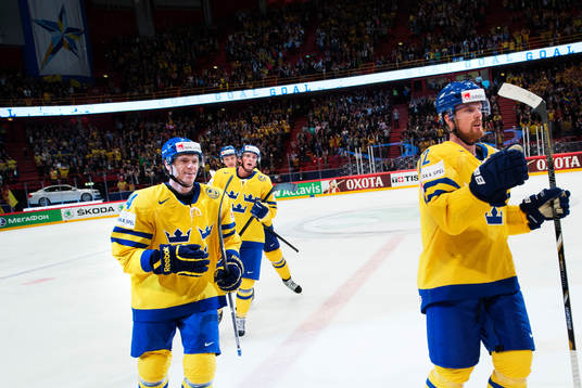 Sveriges Nicklas Danielsson, Staffan Kronwall, Loui
