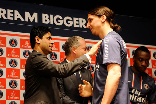 Nasser AL KHELAIFI / Zlatan IBRAHIMOVIC - 17.05.2013 -