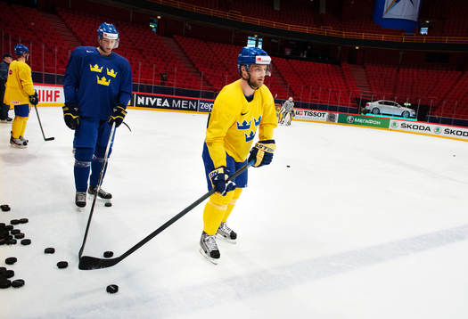 Petter Granberg och Fredrik Pettersson på Sveriges träning
