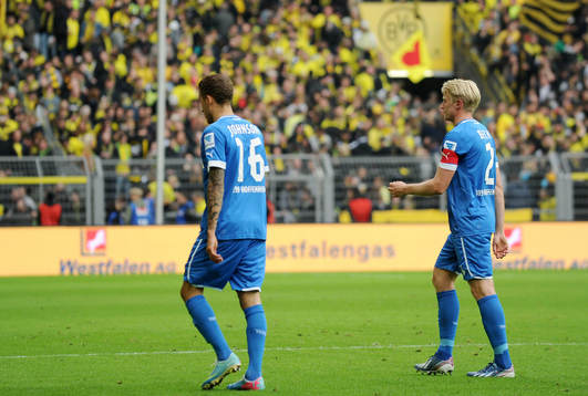 v.l. Fabian Johnson, Andreas Beck (Hoffenheim)
