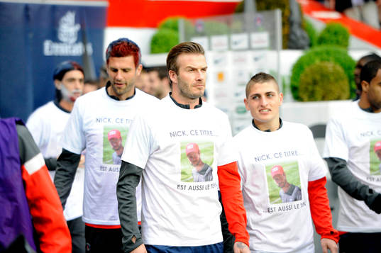 David BECKHAM / Marco VERRATTI ( t shirt hommage a Nick