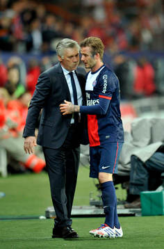 Carlo ANCELOTTI / David BECKHAM ( dernier match ) -