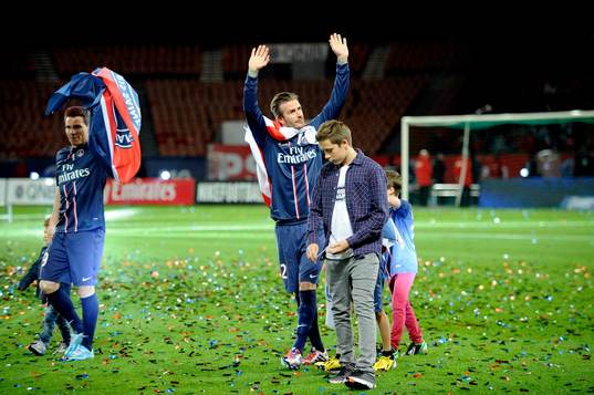 David BECKHAM et ses enfants - 18.05.2013 - Paris Saint