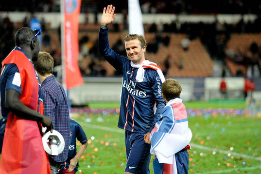 David BECKHAM et ses enfants - 18.05.2013 - Paris Saint