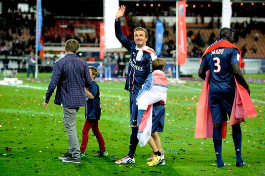 David BECKHAM et ses enfants - 18.05.2013 - Paris Saint