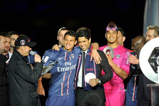 Nasser AL KHELAIFI / Thiago SILVA - 18.05.2013 - Paris