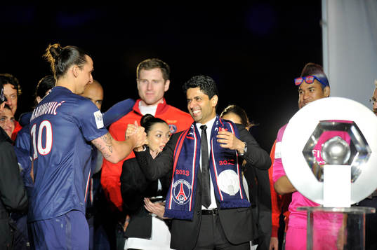 Nasser AL KHELAIFI / Zlatan IBRAHIMOVIC - 18.05.2013 -