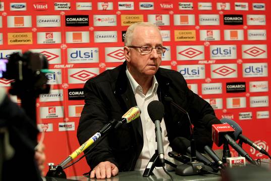 Jacques ROUSSELOT en conference de presse d apres match  -