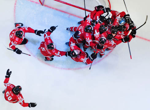 Jubel bland Schweiz spelare