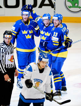Loui Eriksson, Nicklas Danielsson, Henrik Sedin, Sverige,
