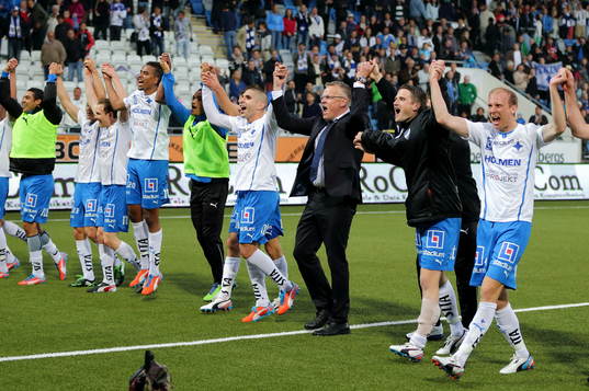Segerglädje IFK Norrköping med Norrköping tränare Jan