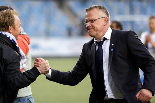 Strålande glad Norrköping tränare Jan Andersson
