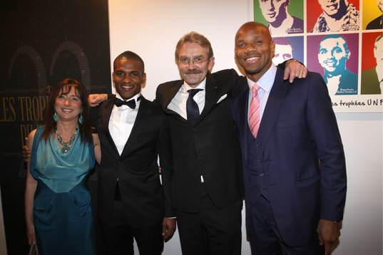 Frederic Thiriez et sa femme, Florent Malouda et Jean Alain