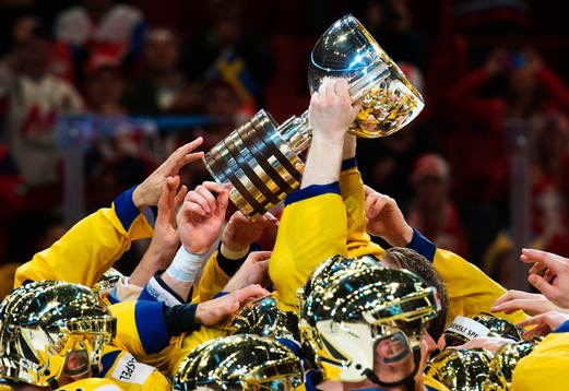 Det svenska laget höjer VM-pokalen