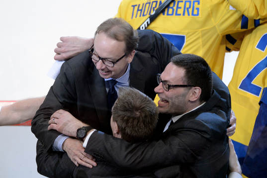 Pär Mårts, förbundskapten och Peter Popovic,