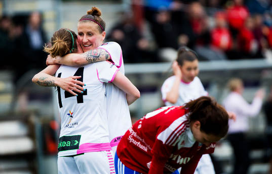 Manon Melis, Anja Mittag, LdB FC Malmö, jublar, Vittsjö